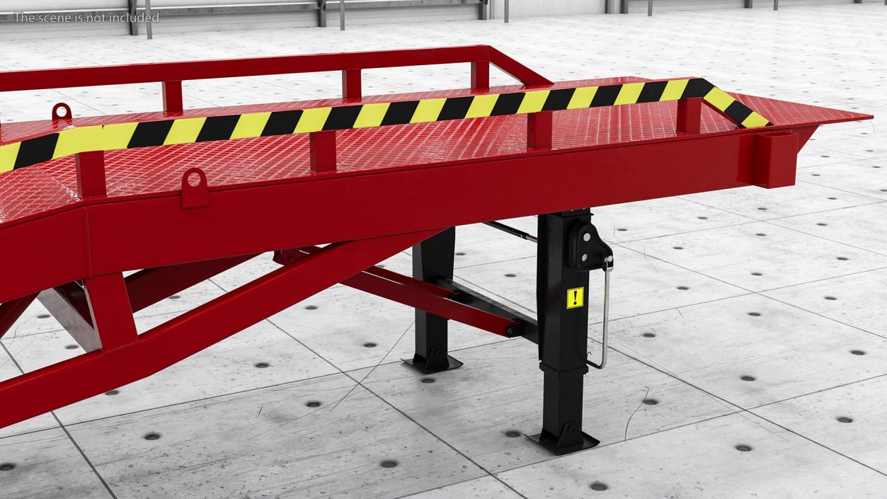 3D Mobile Loading Dock Ramp Red model