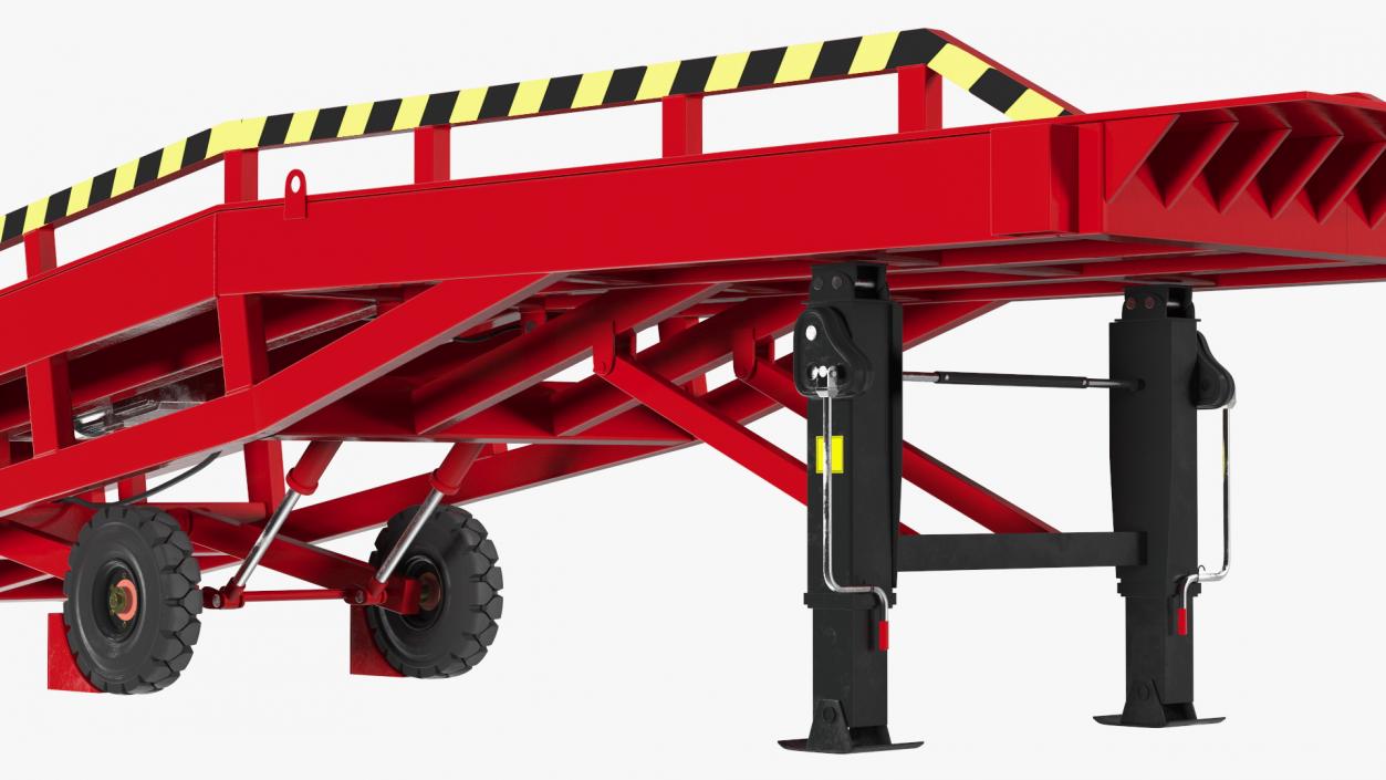 3D Mobile Loading Dock Ramp Red model