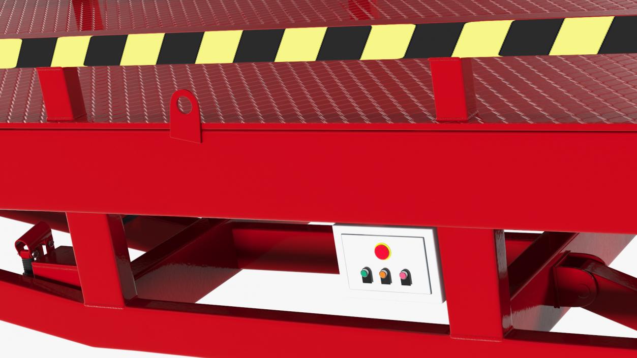 3D Mobile Loading Dock Ramp Red model