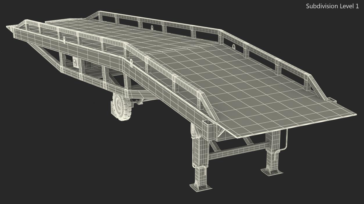 3D Mobile Loading Dock Ramp Red model