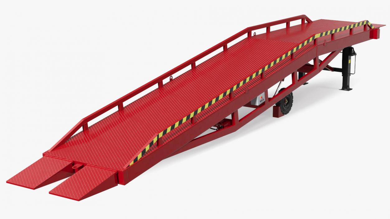 3D Mobile Loading Dock Ramp Red model