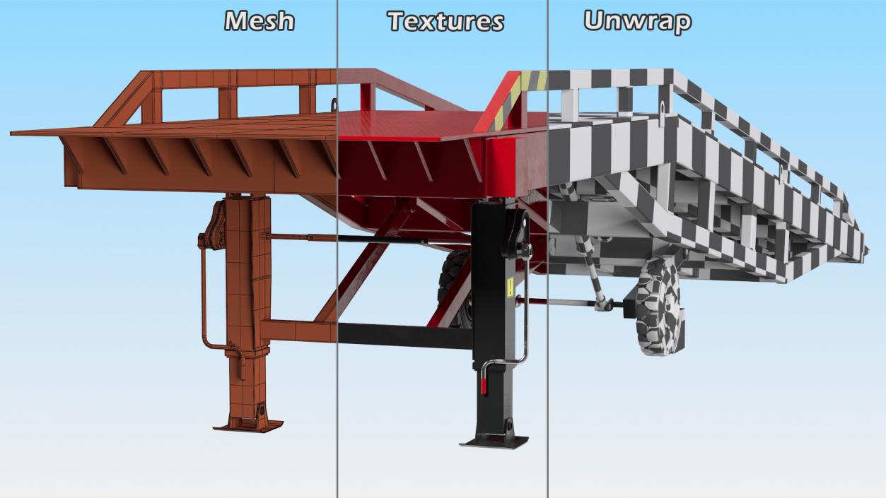 3D Mobile Loading Dock Ramp Red model