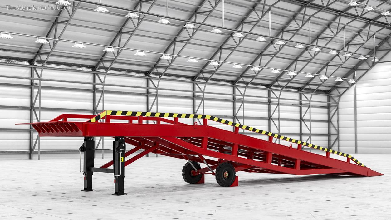 3D Mobile Loading Dock Ramp Red model