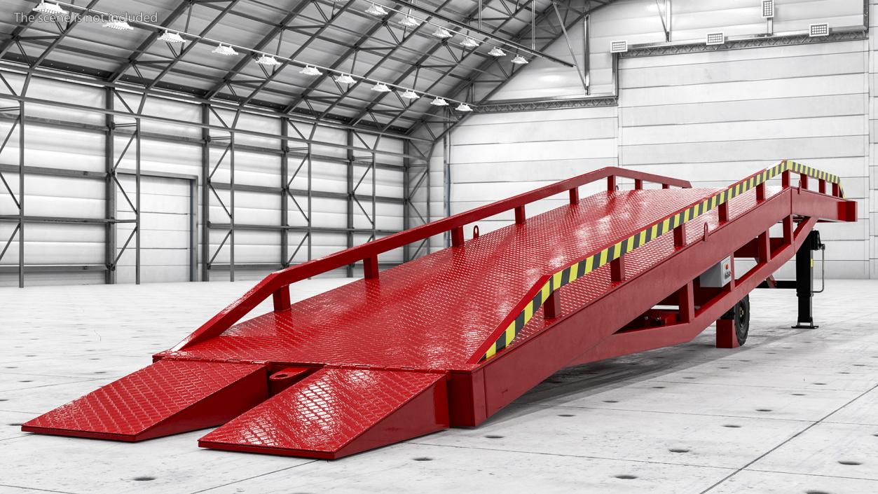 3D Mobile Loading Dock Ramp Red model