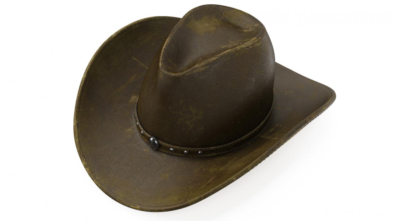 3D model Old Western Leather Cowboy Hat