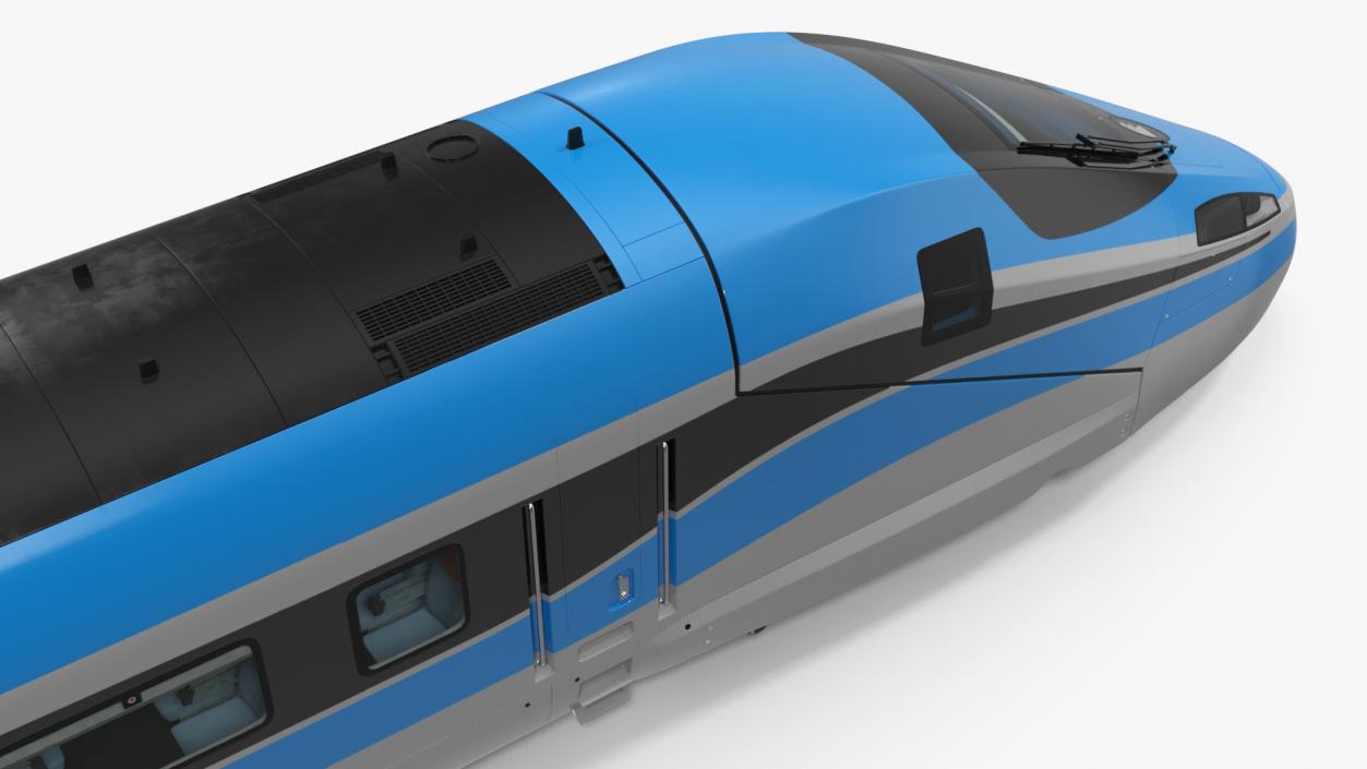 3D model Modern Railway Locomotive Blue