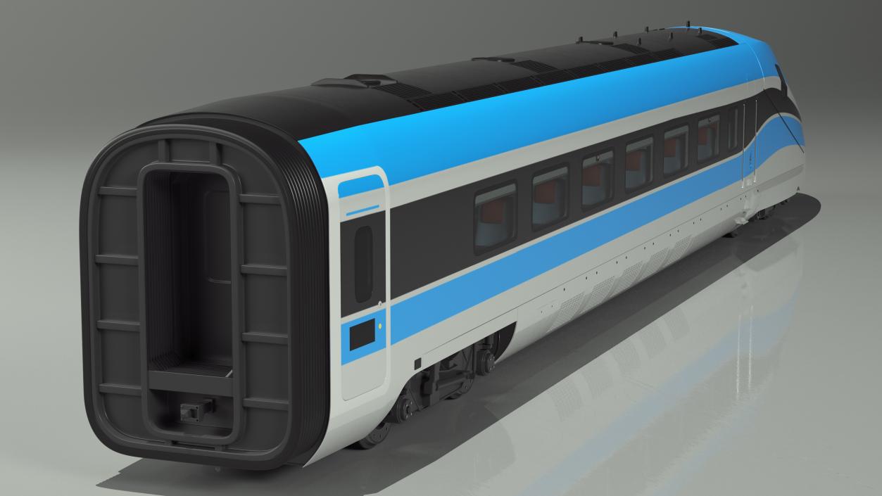 3D model Modern Railway Locomotive Blue