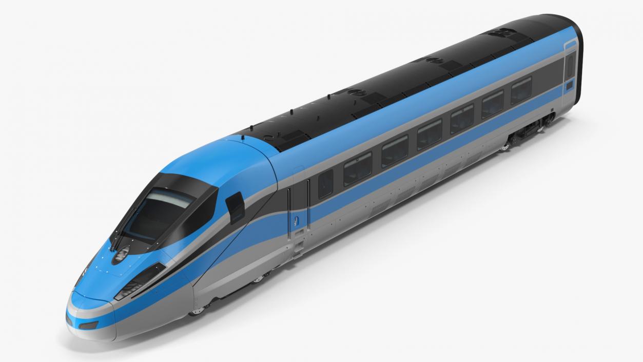 3D model Modern Railway Locomotive Blue