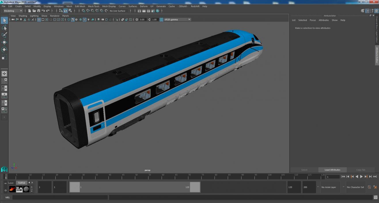 3D model Modern Railway Locomotive Blue