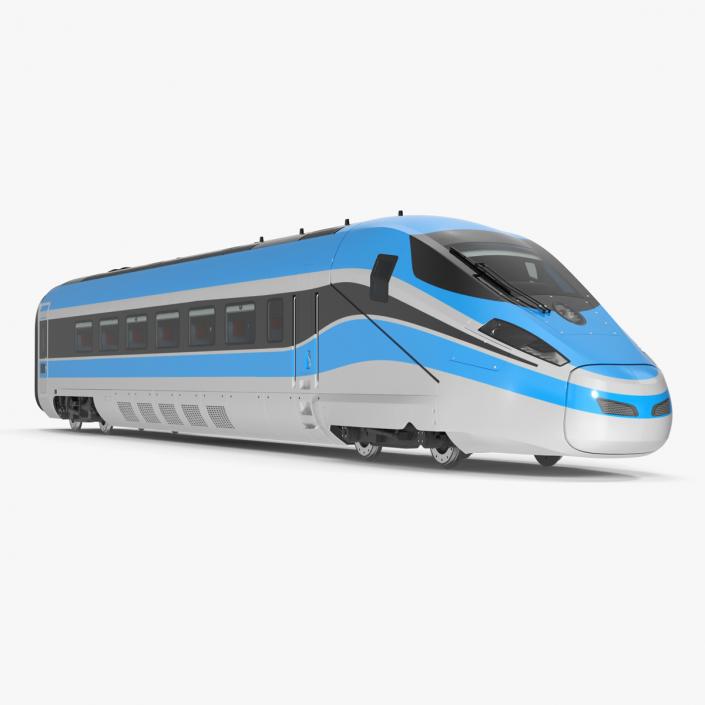 3D model Modern Railway Locomotive Blue