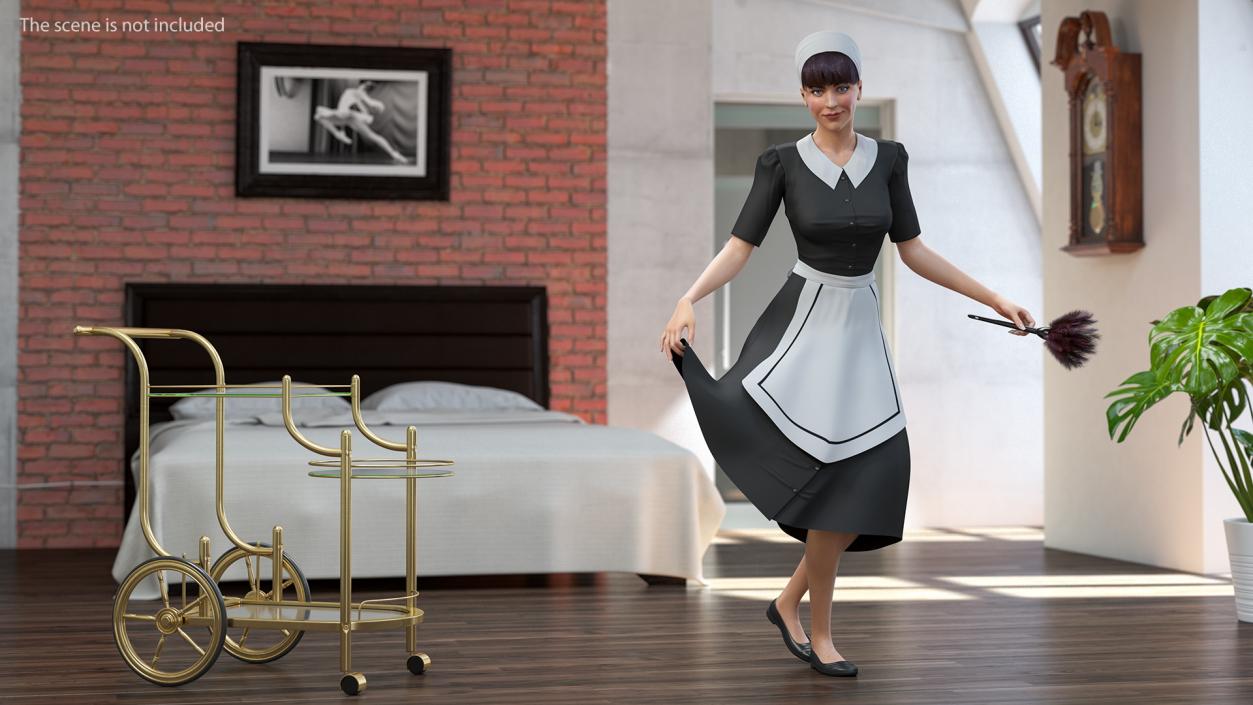 Housekeeping Maid Rigged 3D model