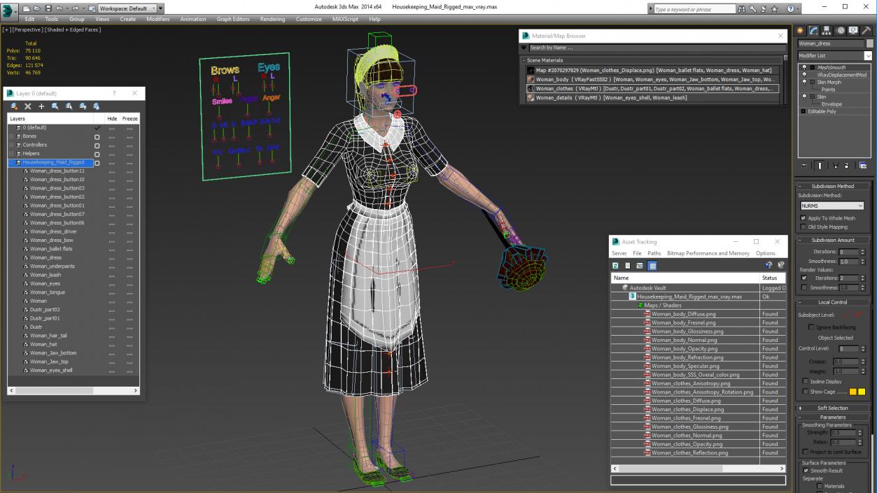 Housekeeping Maid Rigged 3D model