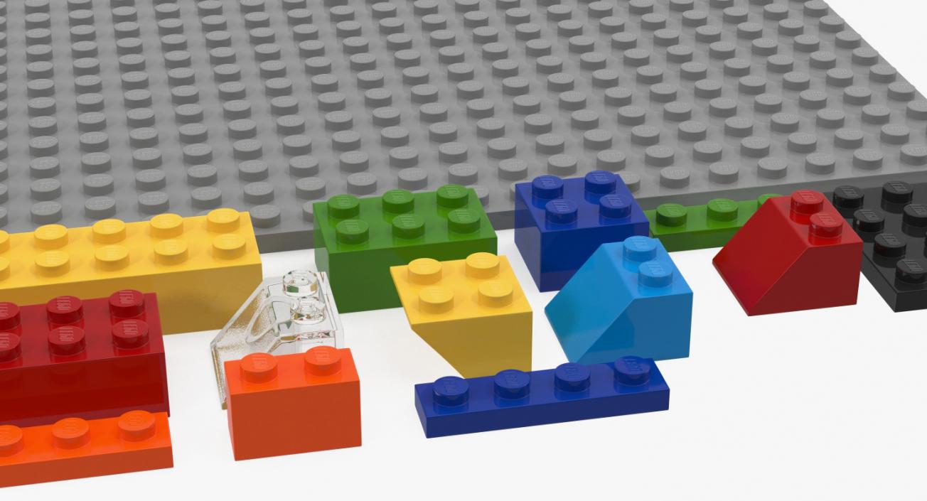 3D Lego Bricks Pieces model