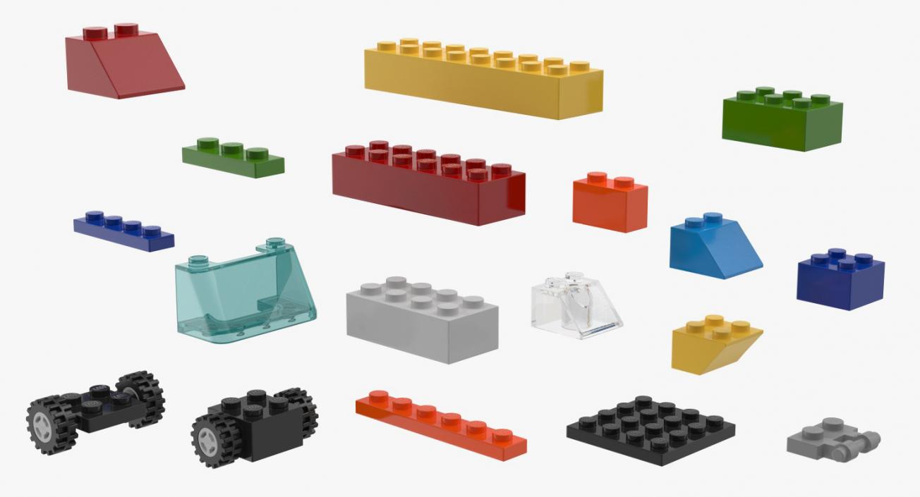 3D Lego Bricks Pieces model