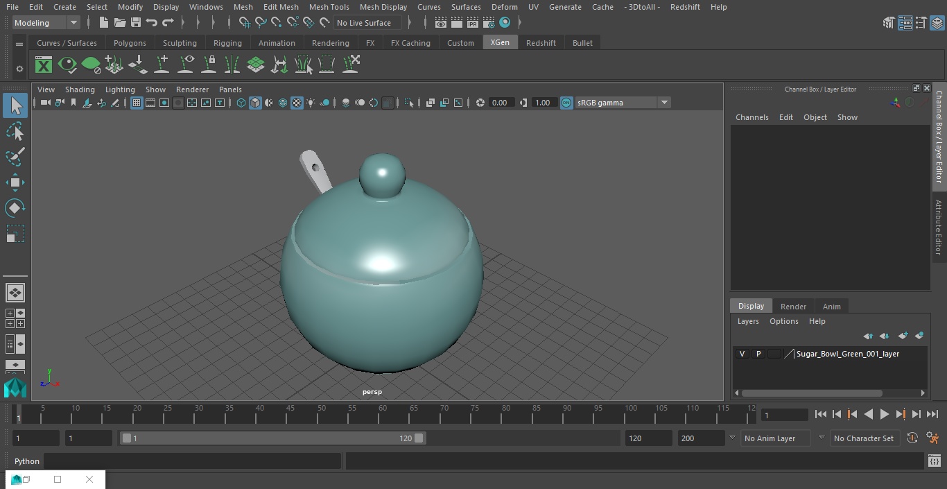 3D Sugar Bowl Green