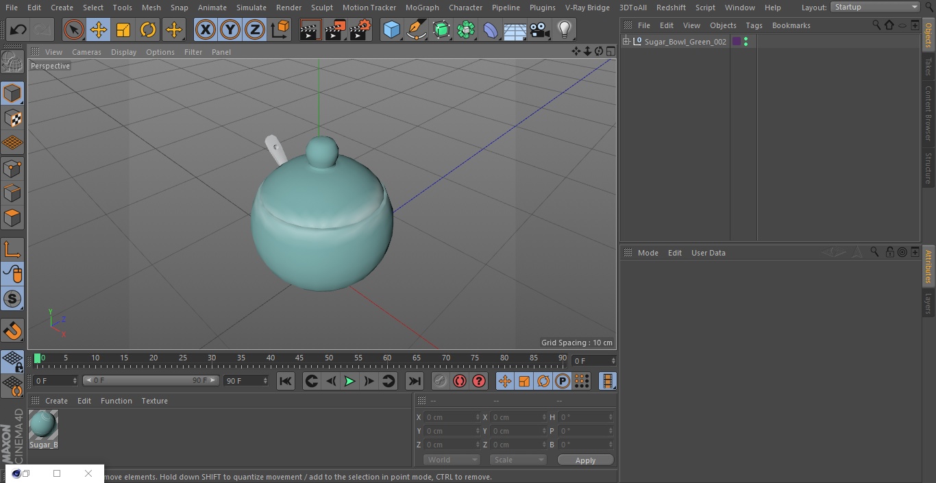 3D Sugar Bowl Green