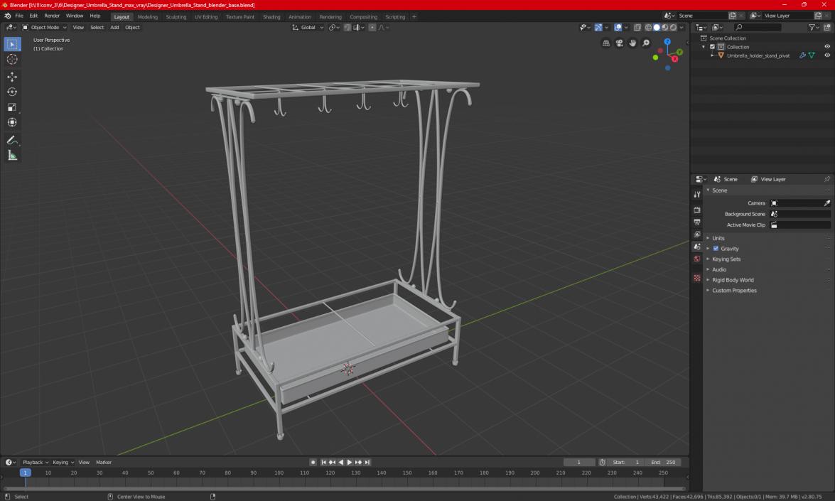 3D Designer Umbrella Stand model