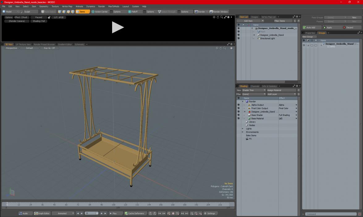 3D Designer Umbrella Stand model