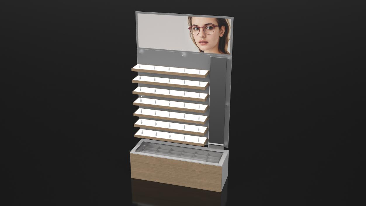 3D Wood Glasses Display Stand Type