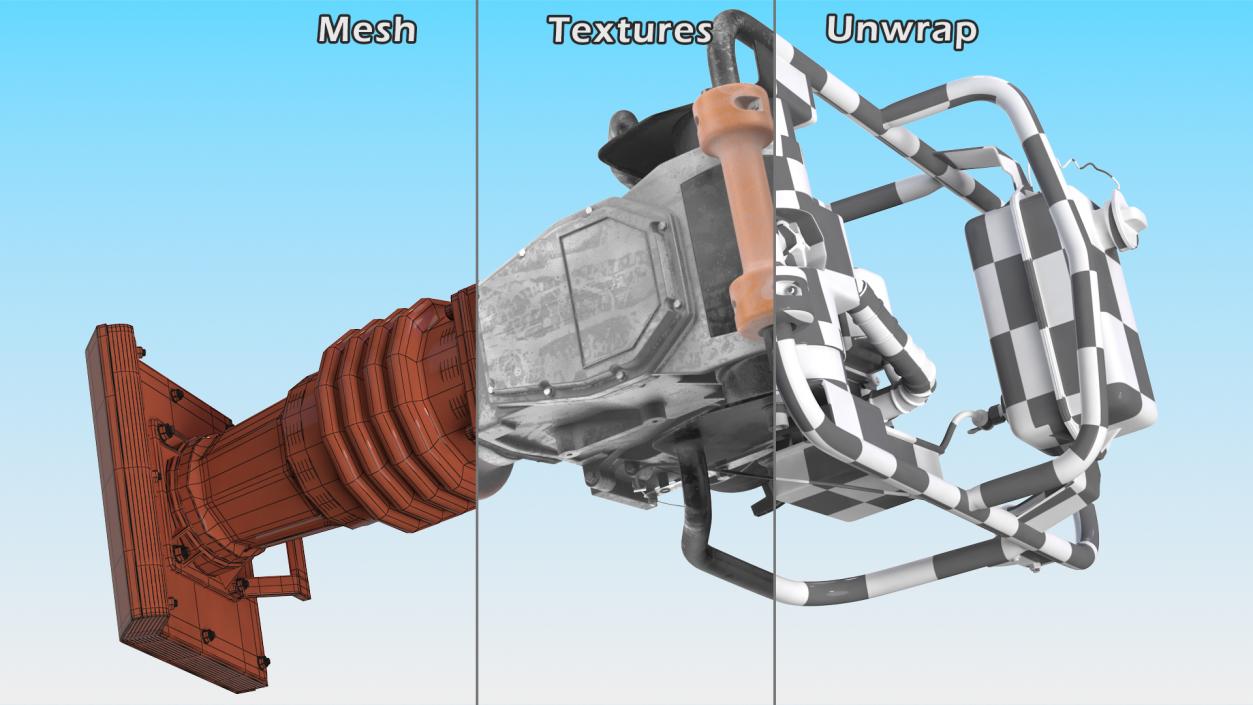 Tamping Rammer Dirty Rigged 3D