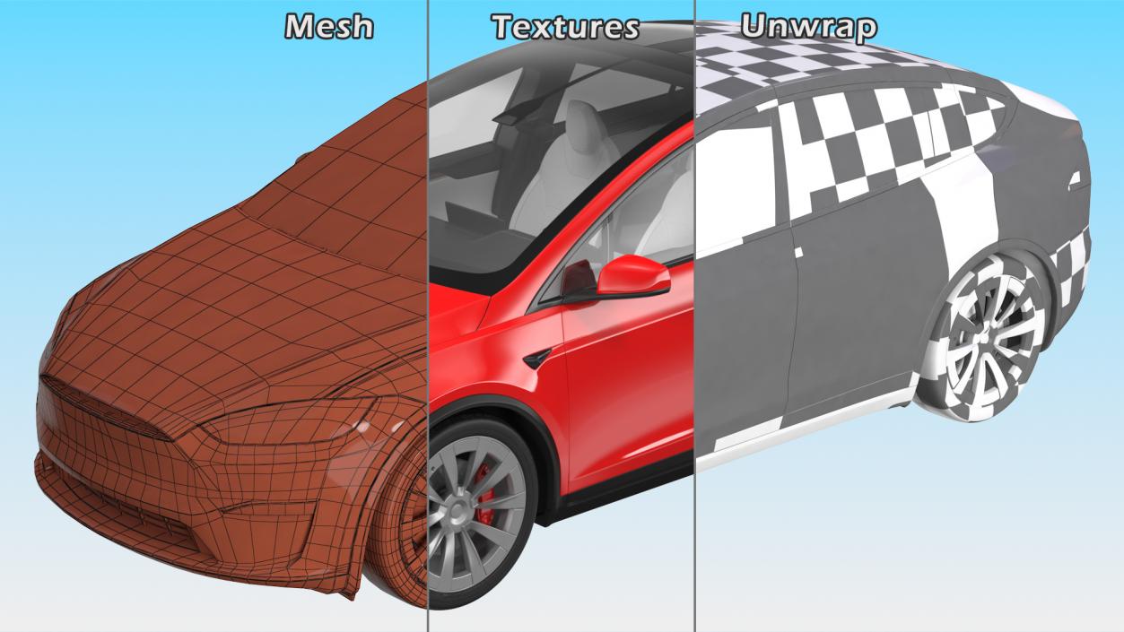 Electric SUV Rigged 3D model