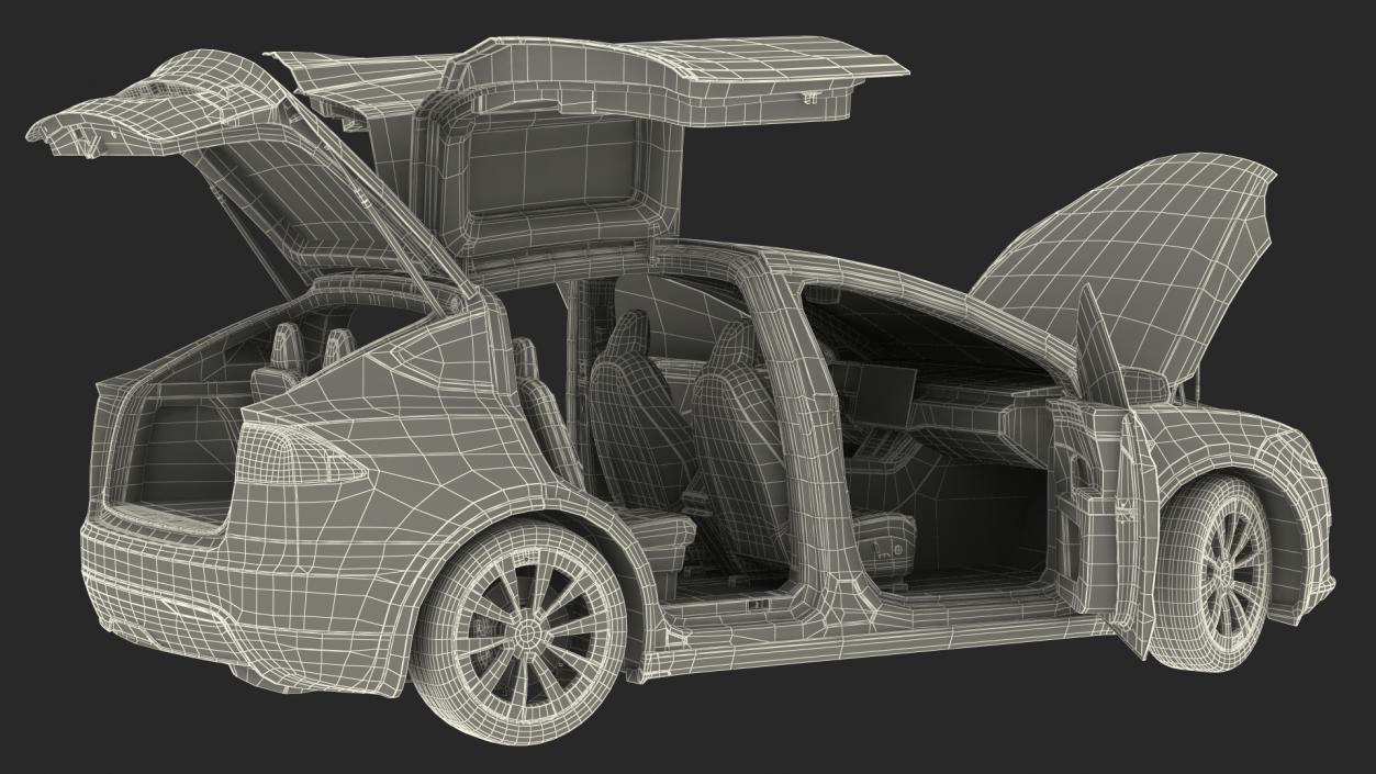 Electric SUV Rigged 3D model