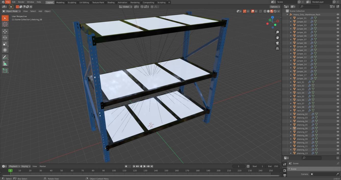 3D model Heavy Duty Warehouse Rack