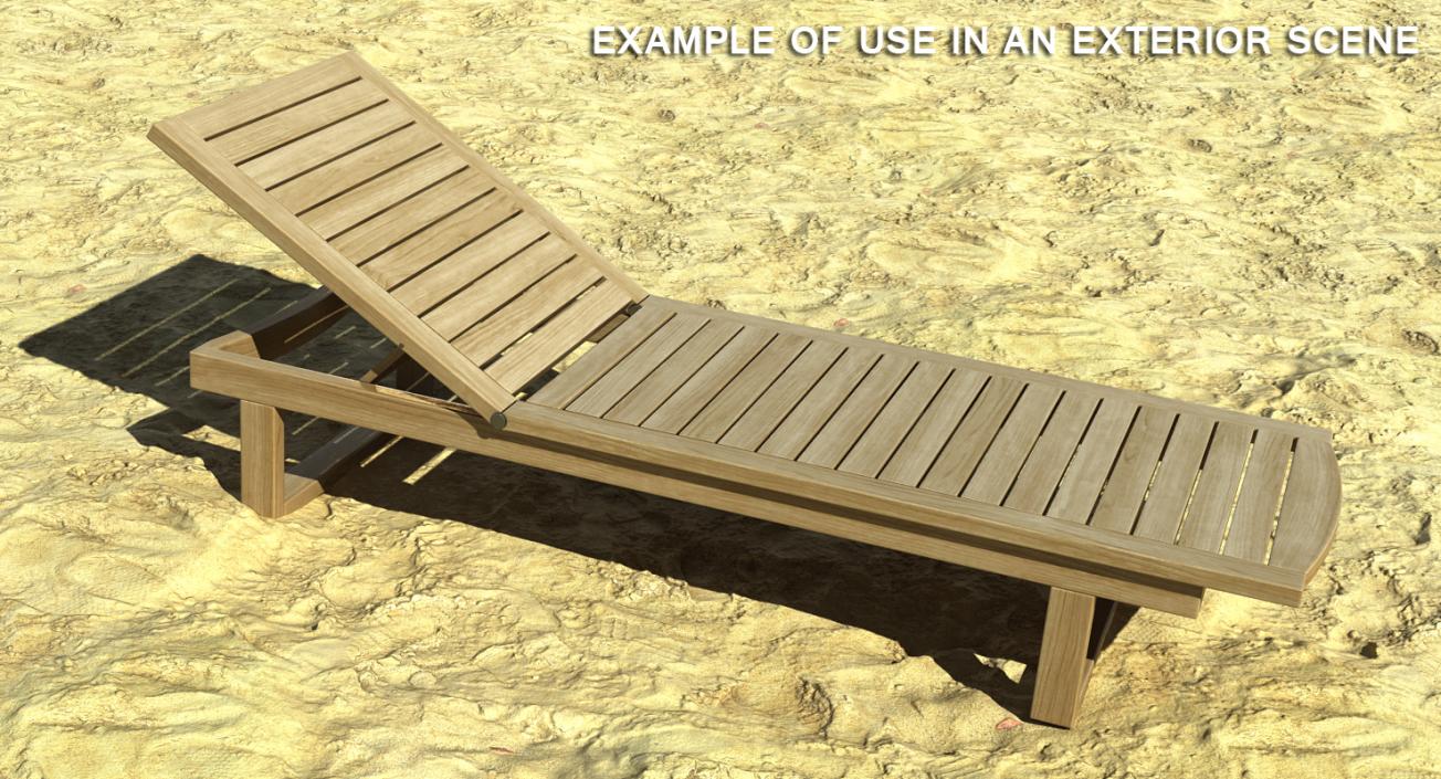 Sun Lounger Brown 3D