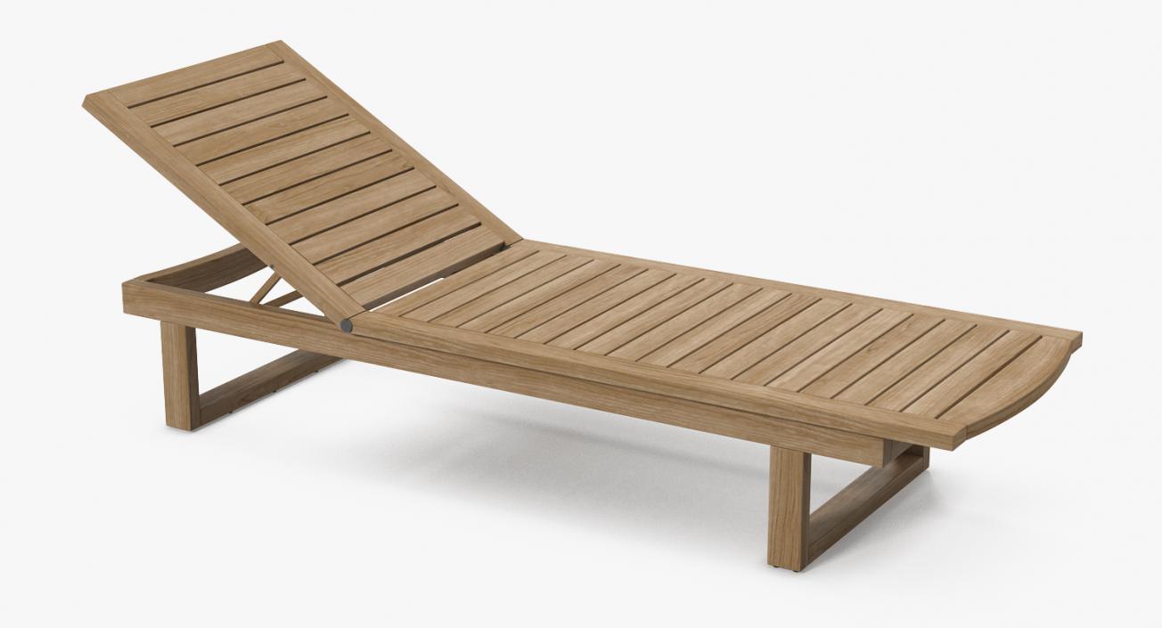 Sun Lounger Brown 3D