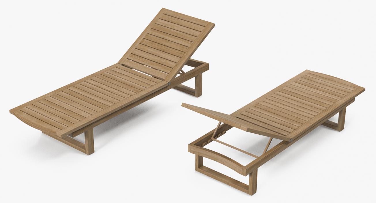 Sun Lounger Brown 3D