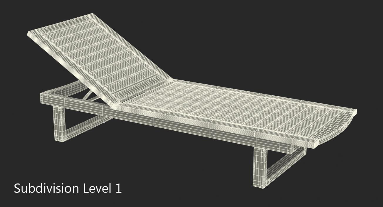 Sun Lounger Brown 3D