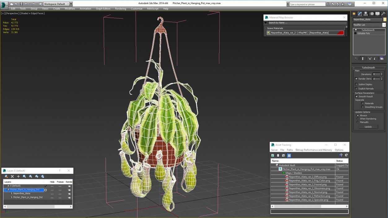 3D Pitcher Plant in Hanging Pot model