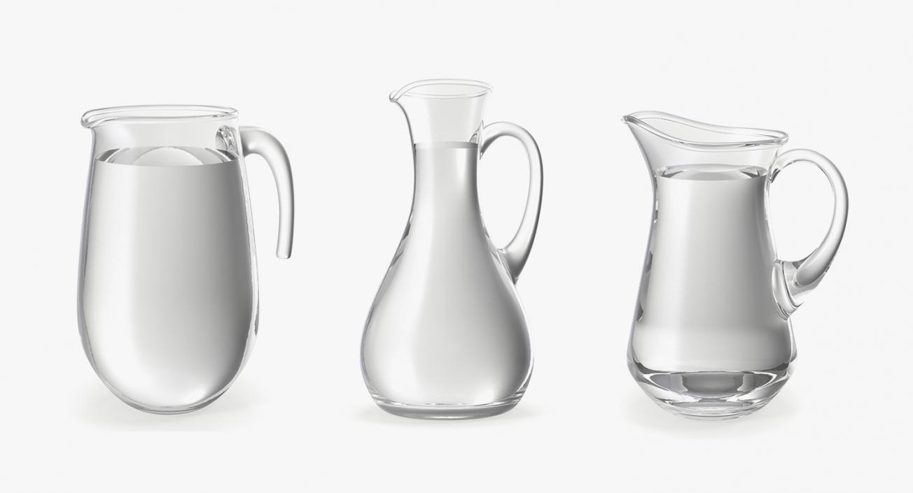 Glass Jugs With Water Collection 3D