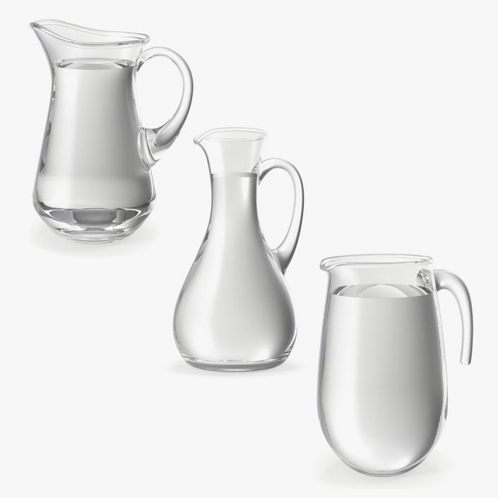 Glass Jugs With Water Collection 3D