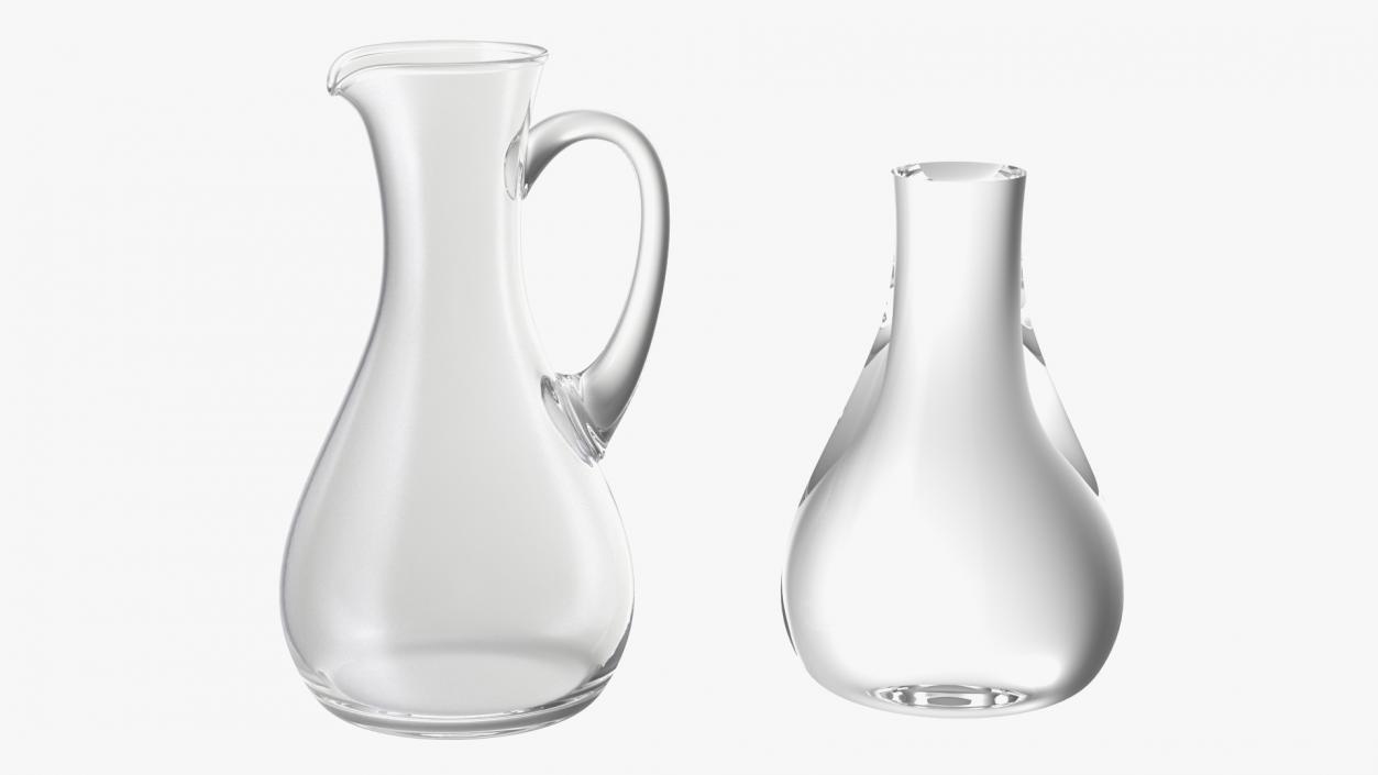 Glass Jugs With Water Collection 3D