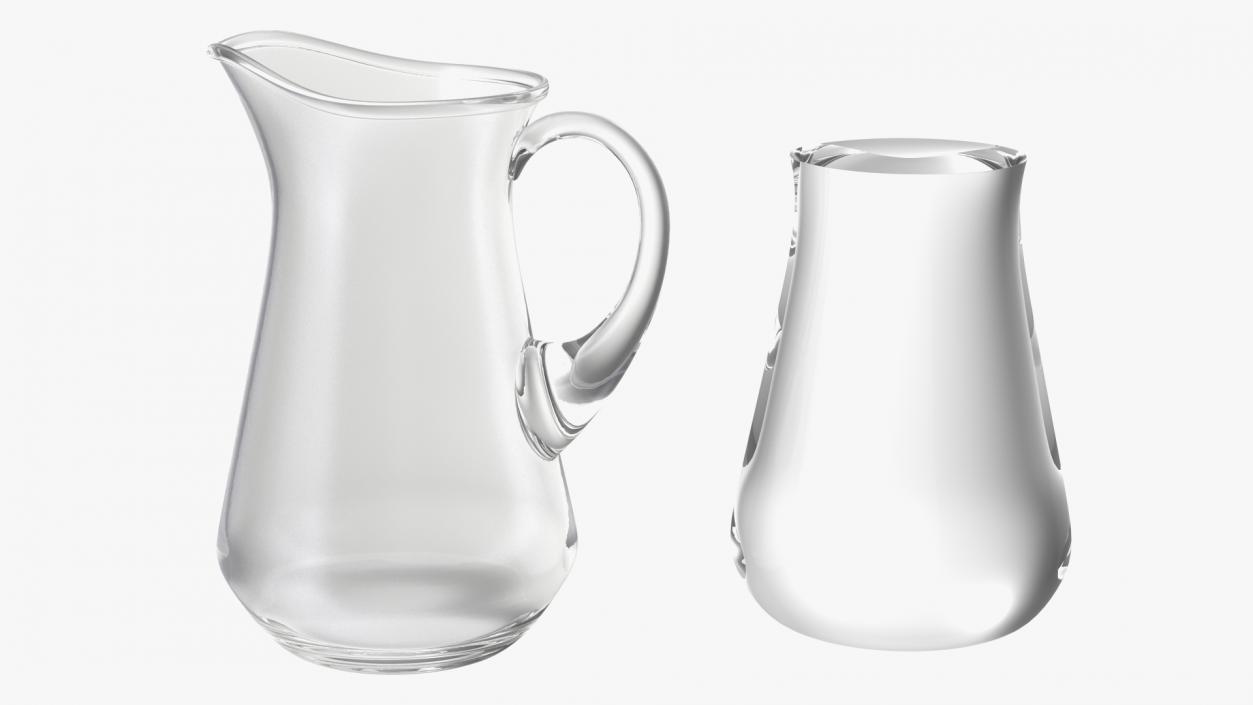 Glass Jugs With Water Collection 3D