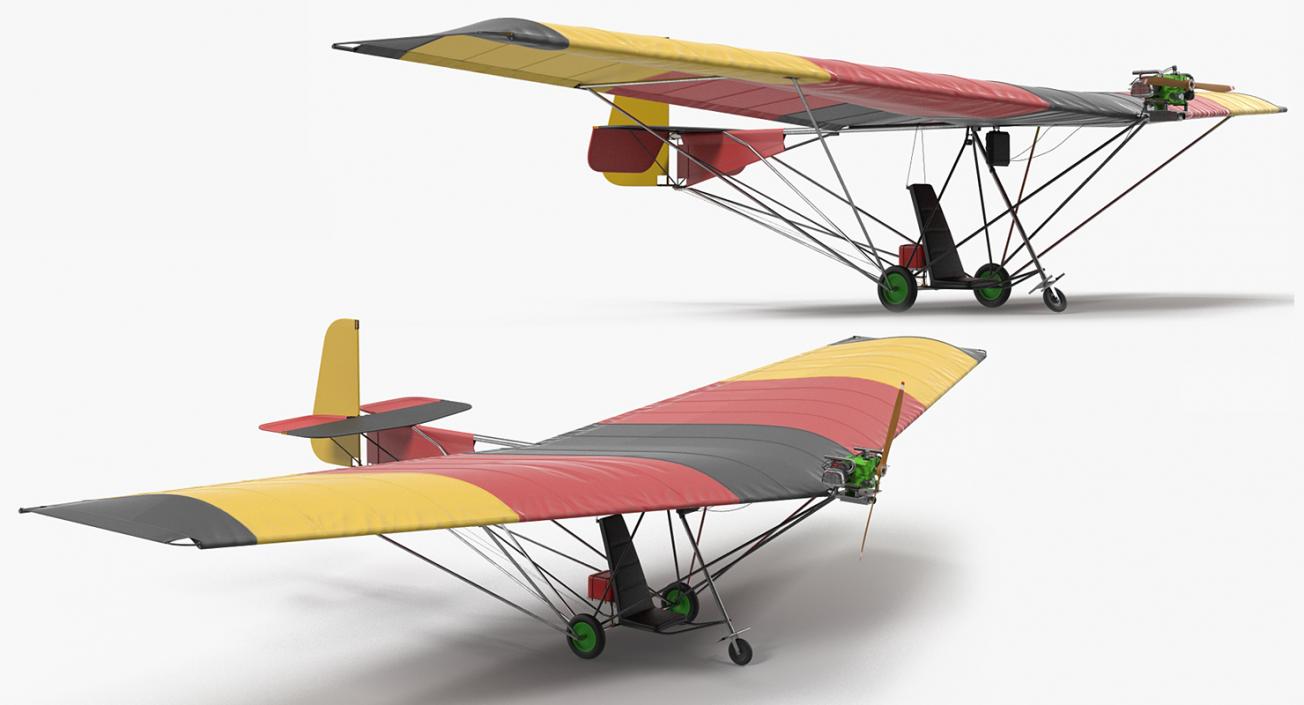 Ultralight Aircraft Chotia Weedhopper Rigged 3D model