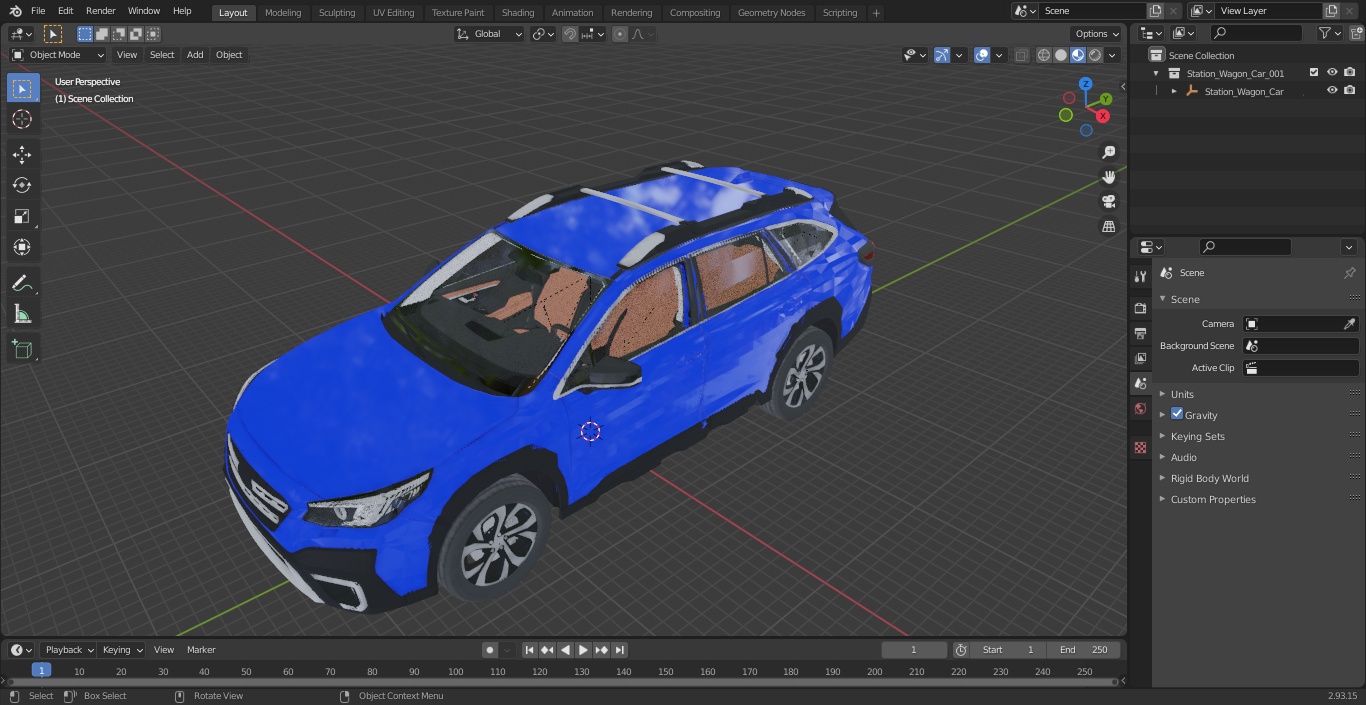 Station Wagon Car 3D