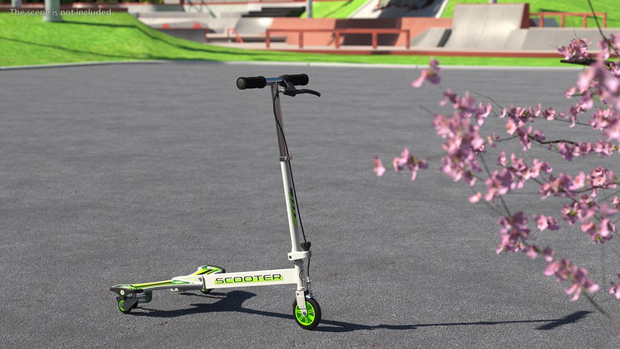 3D PowerWing Scooter Gray Green model