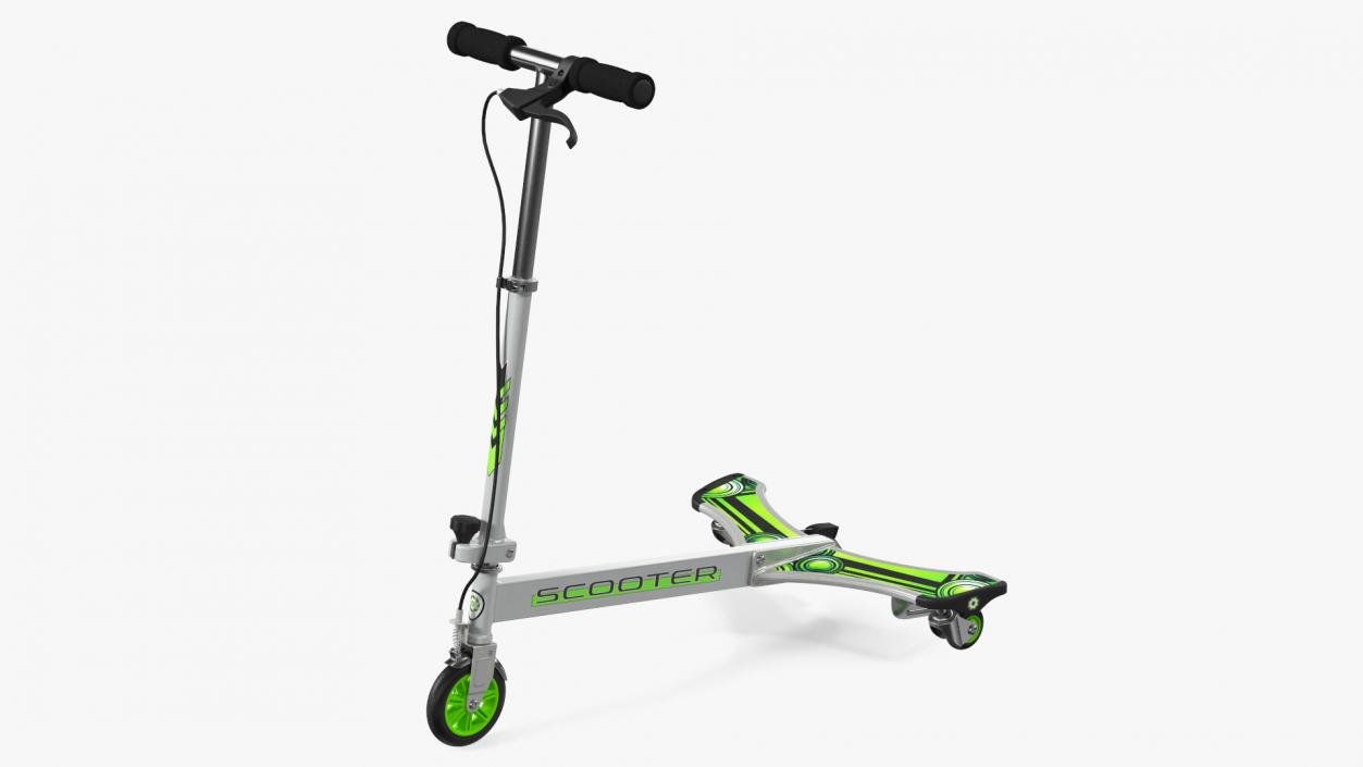 3D PowerWing Scooter Gray Green model