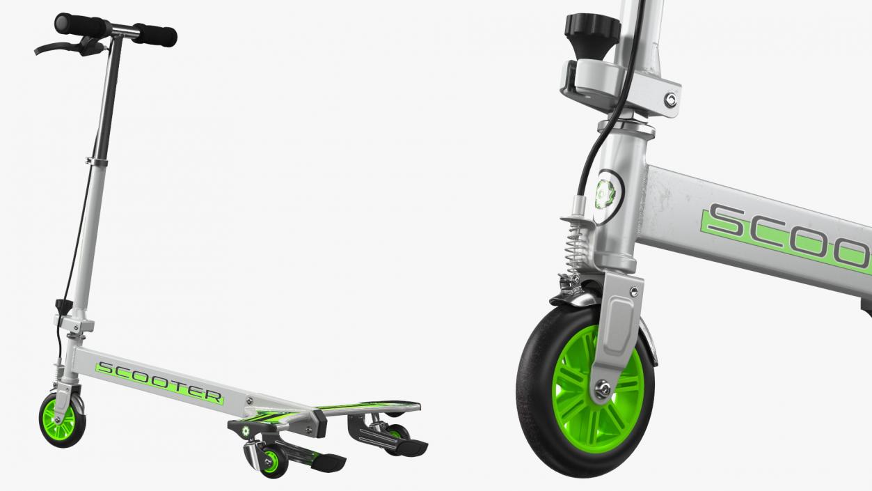 3D PowerWing Scooter Gray Green model