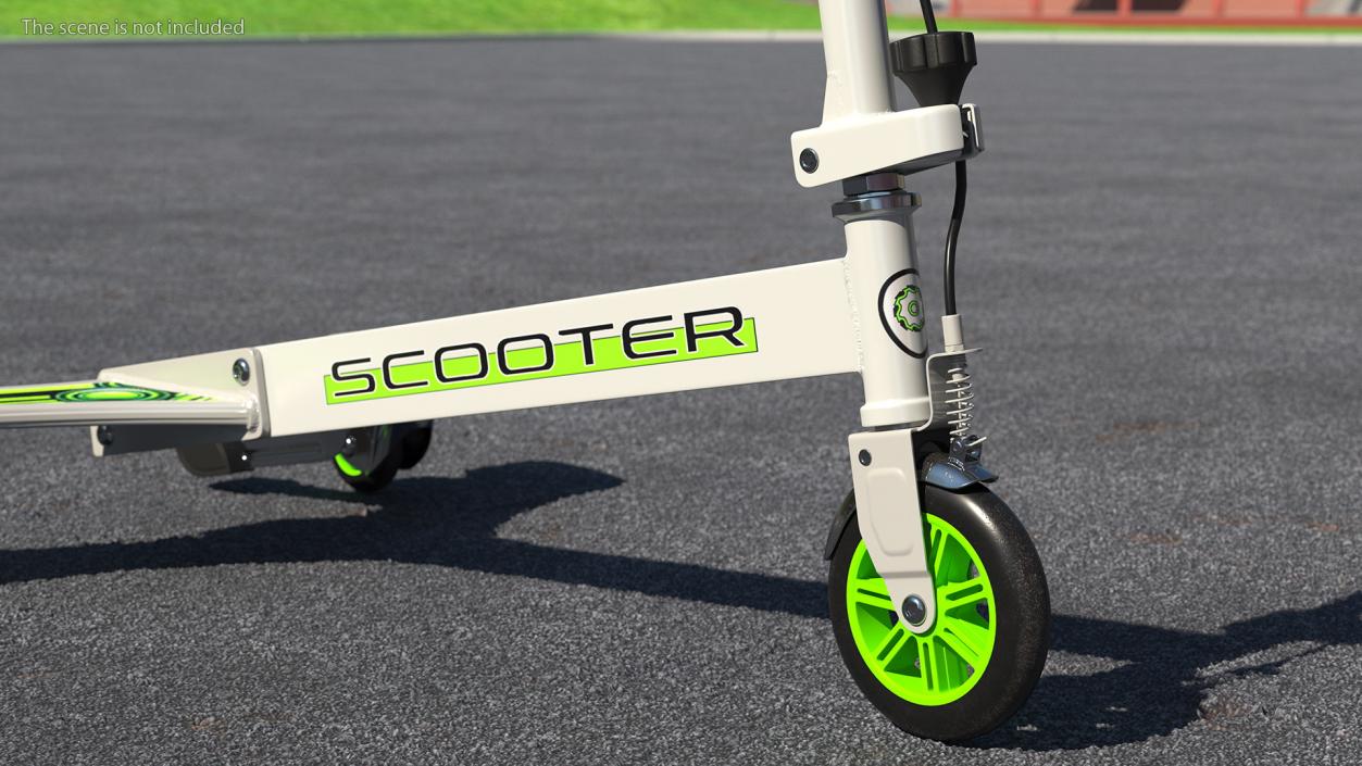 3D PowerWing Scooter Gray Green model