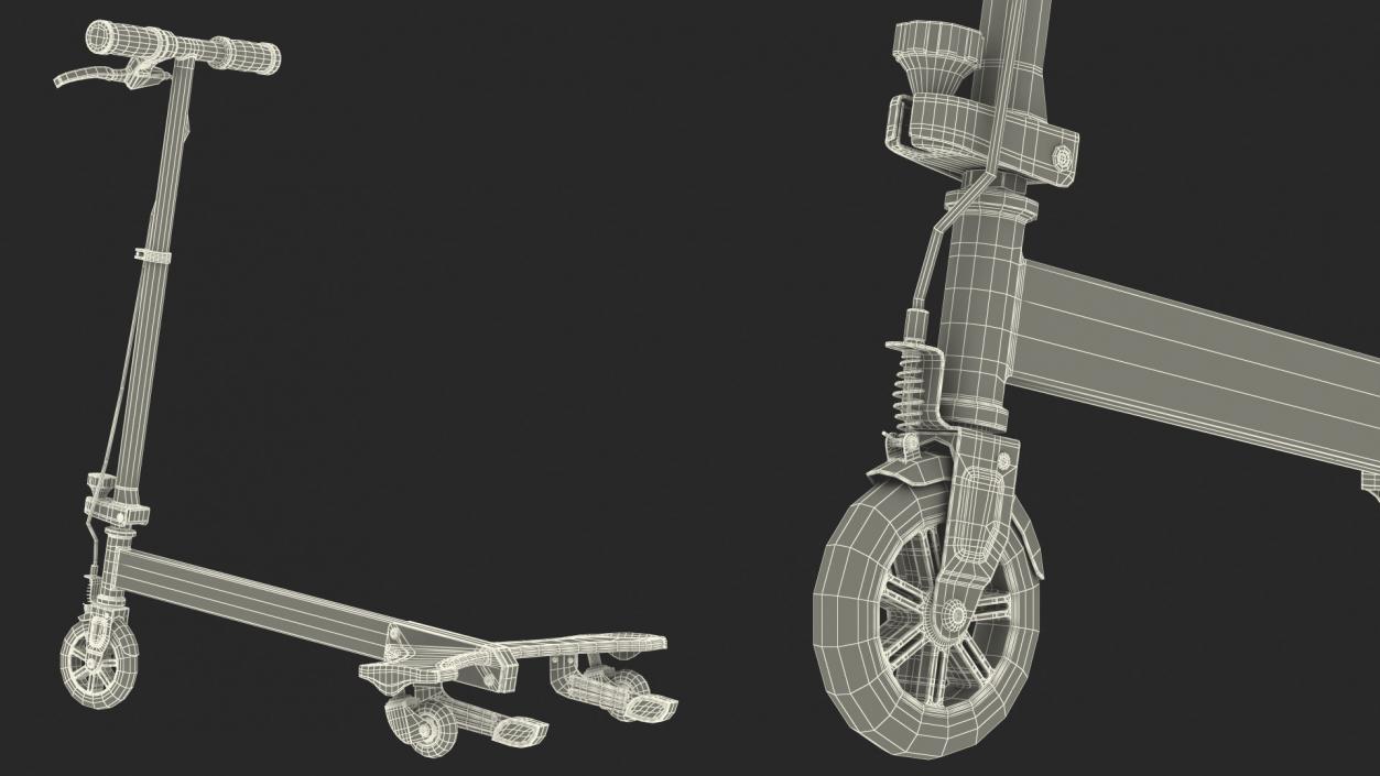 3D PowerWing Scooter Gray Green model