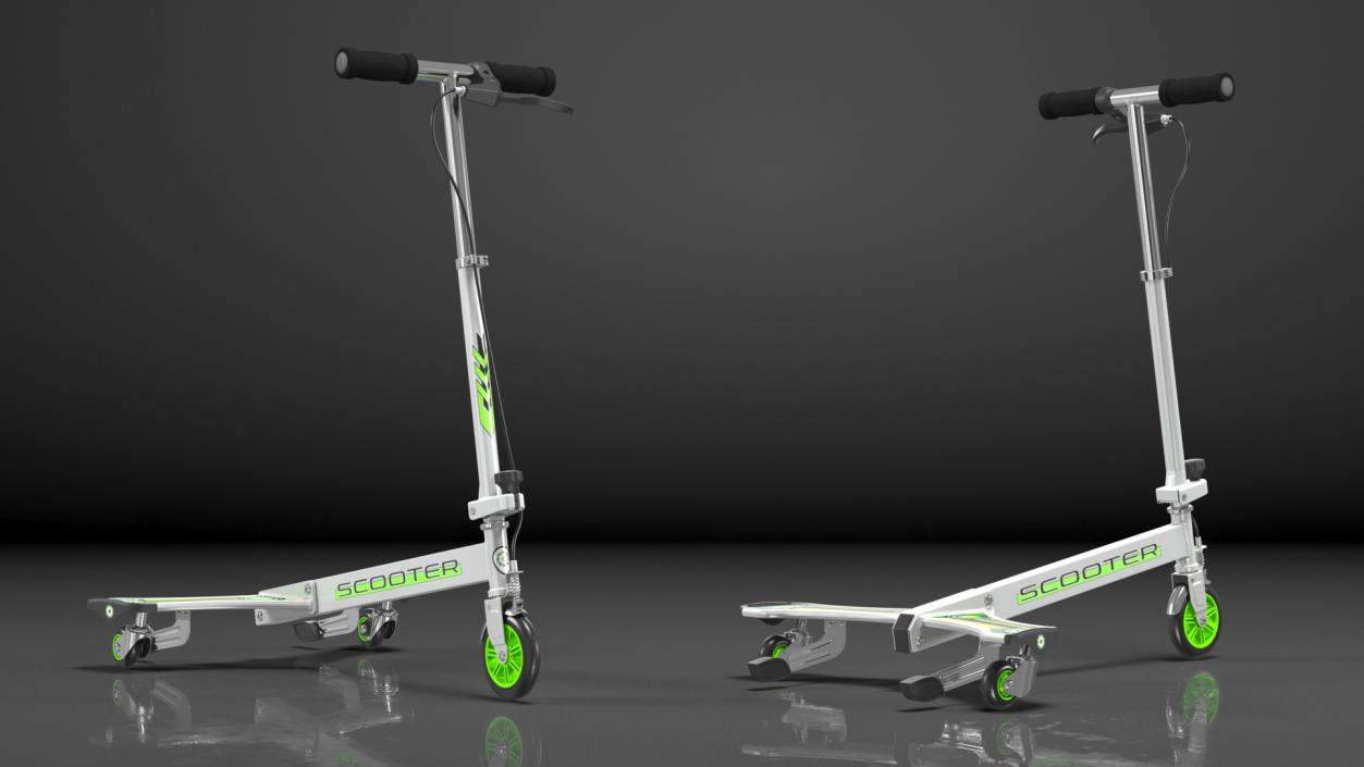 3D PowerWing Scooter Gray Green model