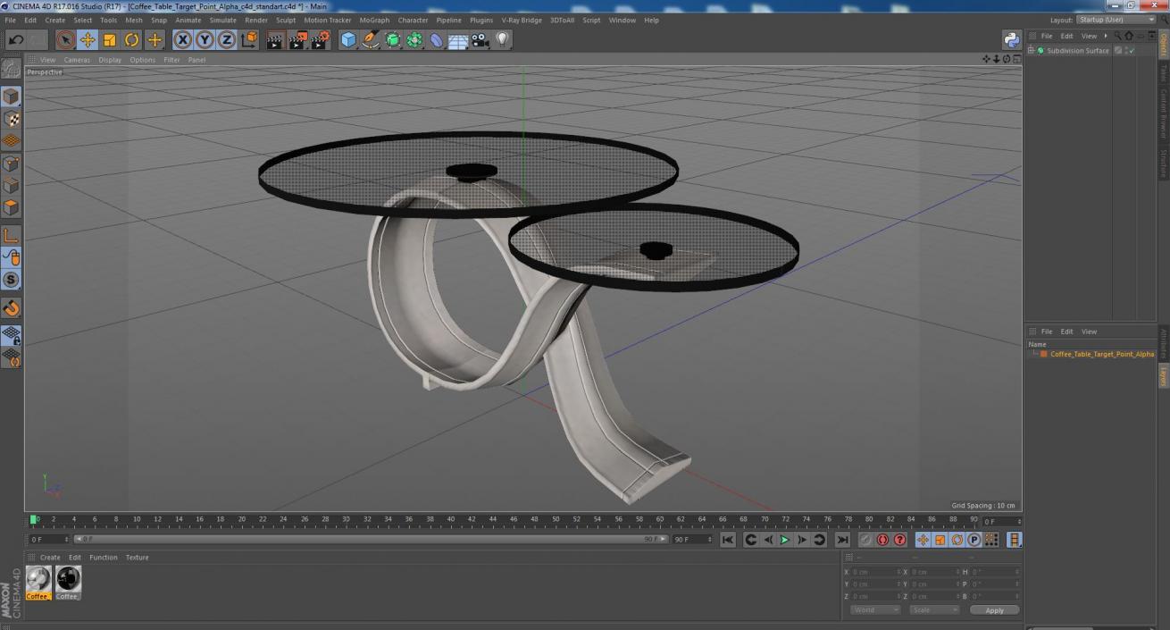 3D Coffee Table Target Point Alpha