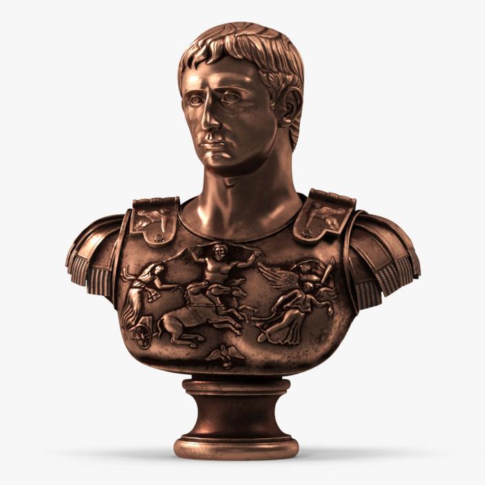 3D model Roman Emperor Bust Cast Bronze