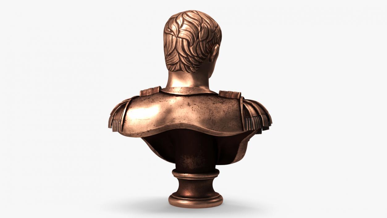 3D model Roman Emperor Bust Cast Bronze