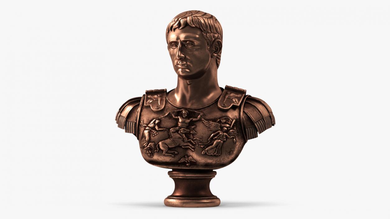 3D model Roman Emperor Bust Cast Bronze