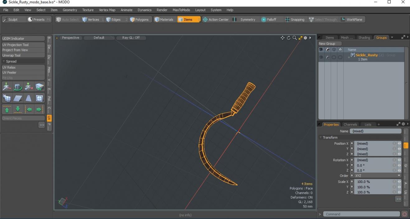 Sickle Rusty 3D