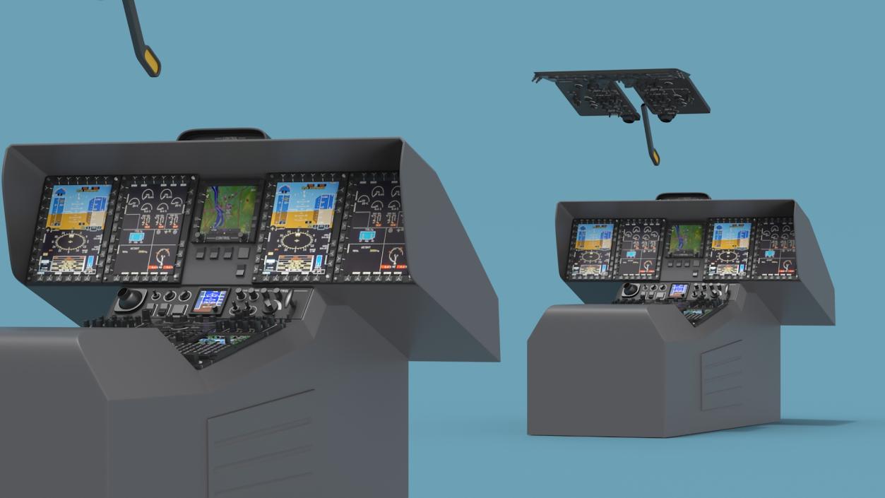 3D Private Helicopter Control Panels model